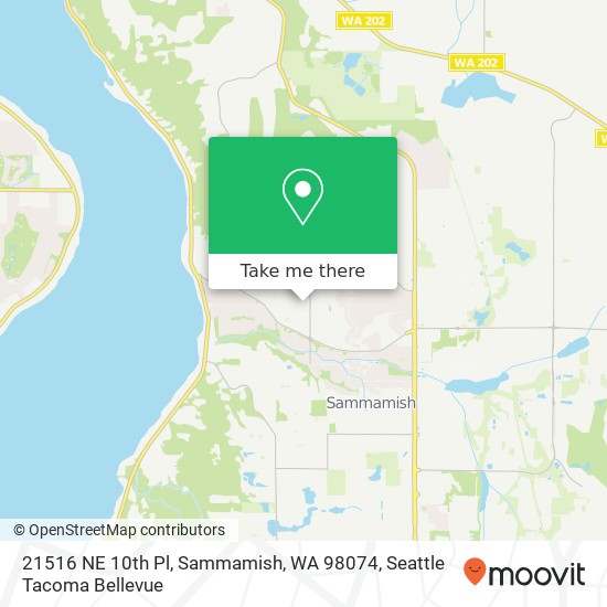 Mapa de 21516 NE 10th Pl, Sammamish, WA 98074