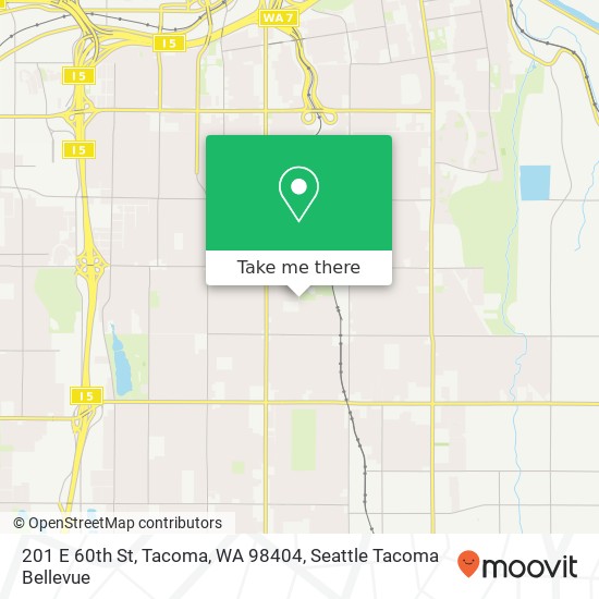 Mapa de 201 E 60th St, Tacoma, WA 98404