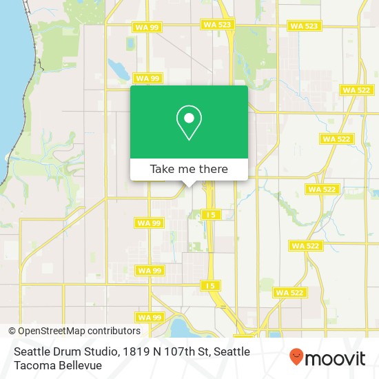 Mapa de Seattle Drum Studio, 1819 N 107th St