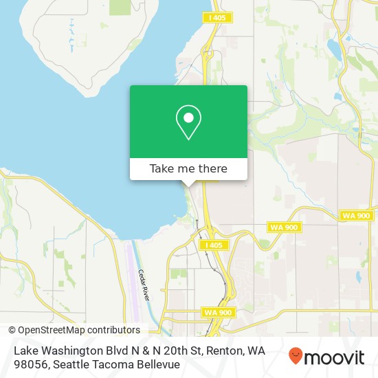Mapa de Lake Washington Blvd N & N 20th St, Renton, WA 98056