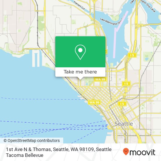 1st Ave N & Thomas, Seattle, WA 98109 map