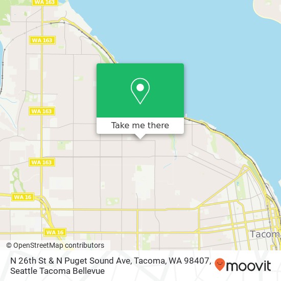 Mapa de N 26th St & N Puget Sound Ave, Tacoma, WA 98407