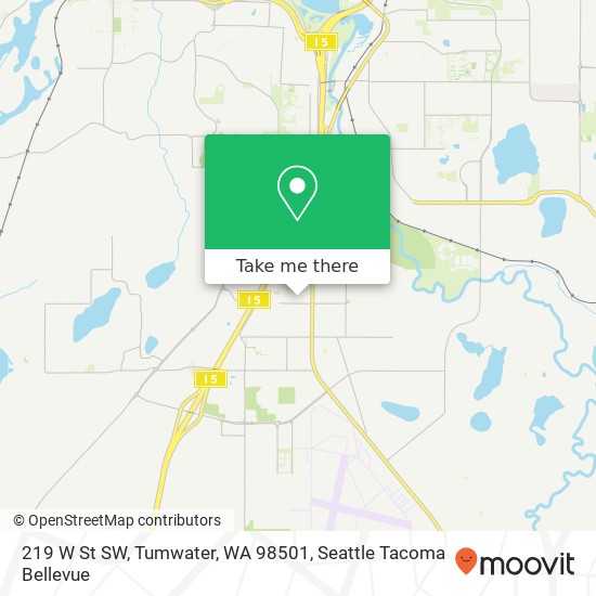 Mapa de 219 W St SW, Tumwater, WA 98501