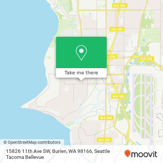 Mapa de 15826 11th Ave SW, Burien, WA 98166