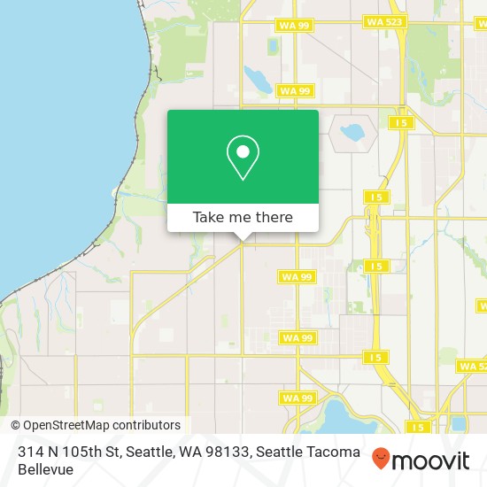 Mapa de 314 N 105th St, Seattle, WA 98133