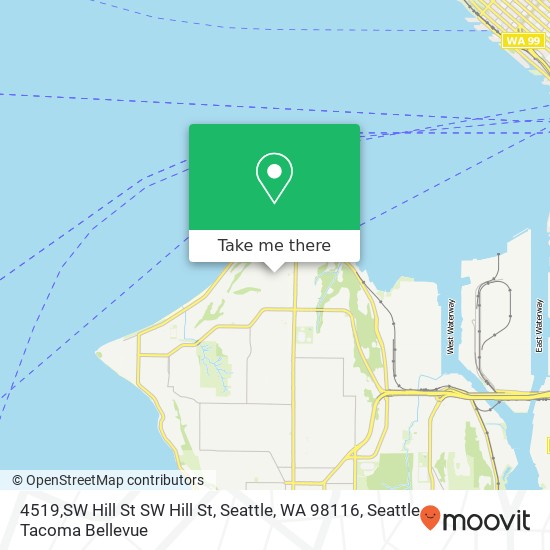 Mapa de 4519,SW Hill St SW Hill St, Seattle, WA 98116