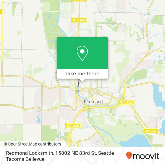 Mapa de Redmond Locksmith, 15802 NE 83rd St