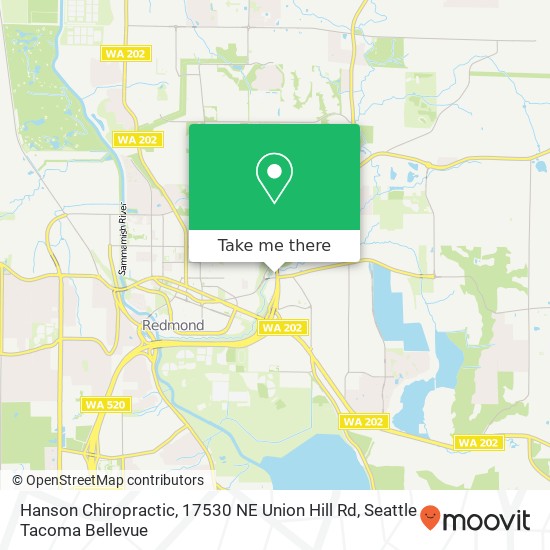 Mapa de Hanson Chiropractic, 17530 NE Union Hill Rd