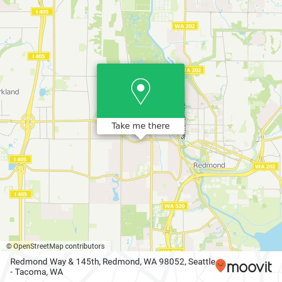 Mapa de Redmond Way & 145th, Redmond, WA 98052