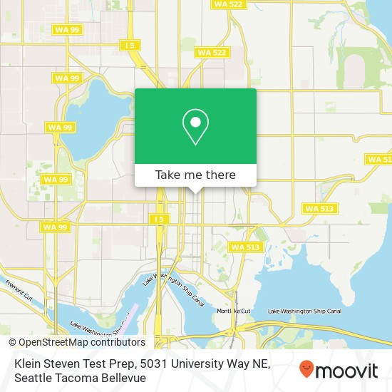 Mapa de Klein Steven Test Prep, 5031 University Way NE