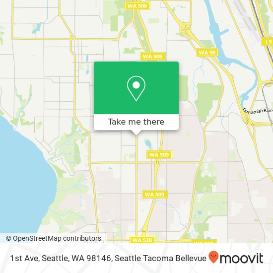 Mapa de 1st Ave, Seattle, WA 98146