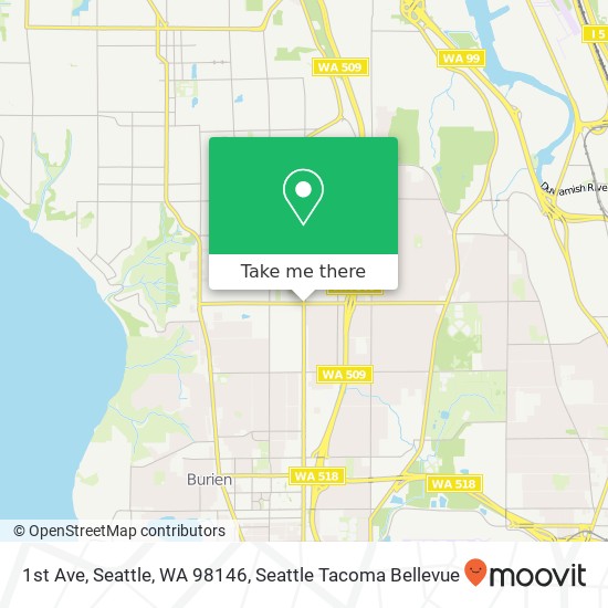 1st Ave, Seattle, WA 98146 map