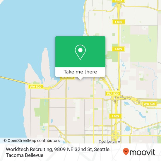 Mapa de Worldtech Recruiting, 9809 NE 32nd St