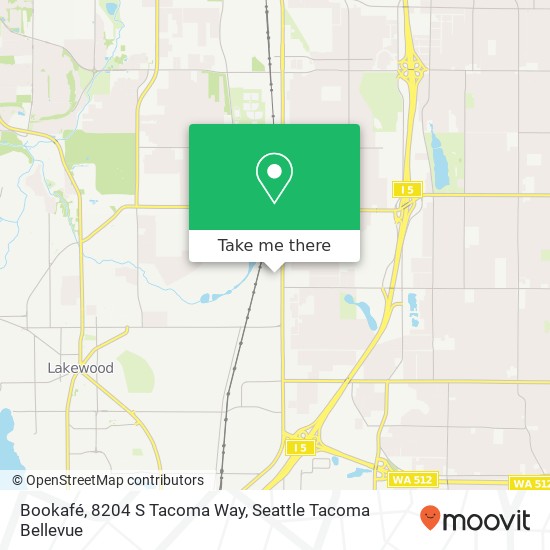 Mapa de Bookafé, 8204 S Tacoma Way