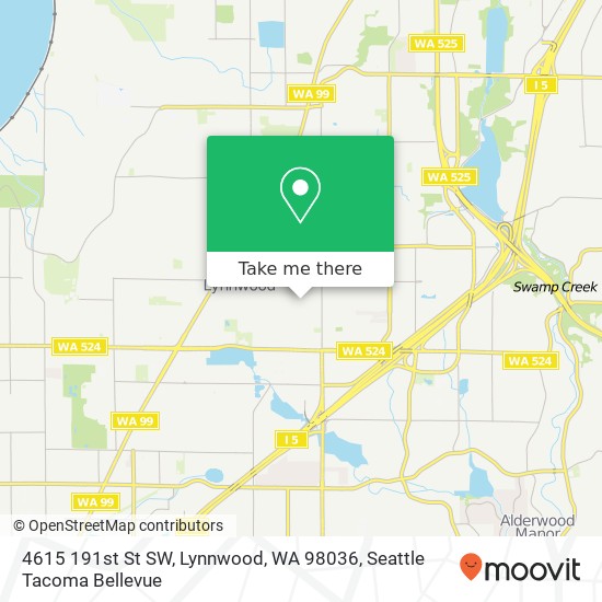 Mapa de 4615 191st St SW, Lynnwood, WA 98036