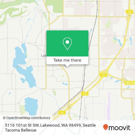 Mapa de 5116 101st St SW, Lakewood, WA 98499