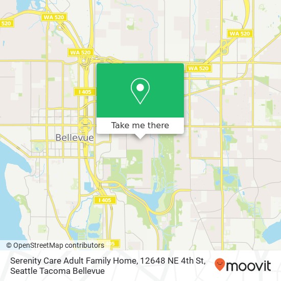 Serenity Care Adult Family Home, 12648 NE 4th St map