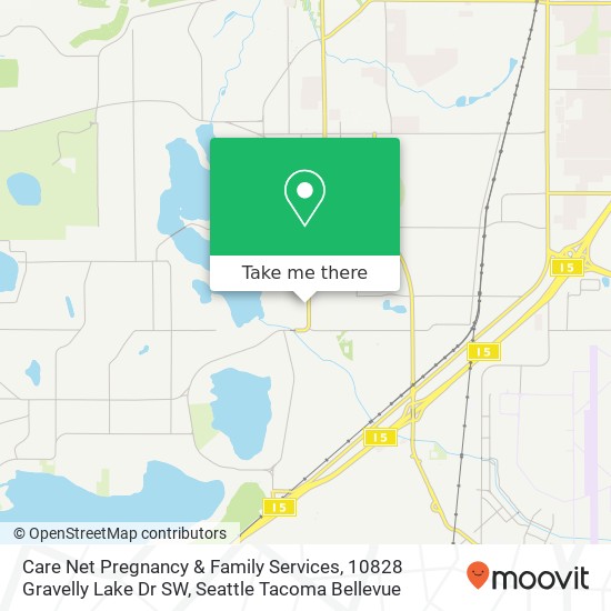 Mapa de Care Net Pregnancy & Family Services, 10828 Gravelly Lake Dr SW