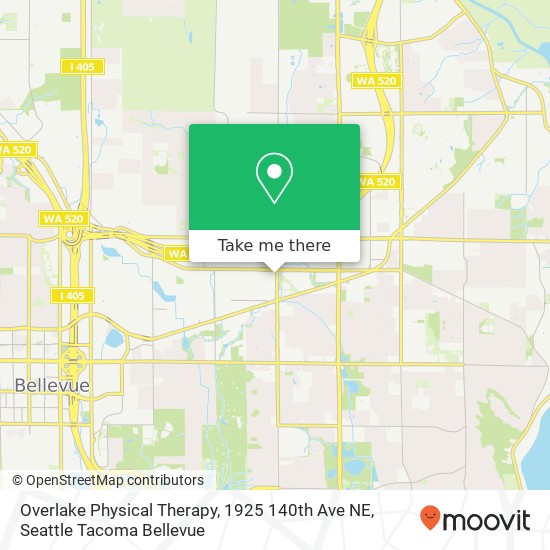 Overlake Physical Therapy, 1925 140th Ave NE map