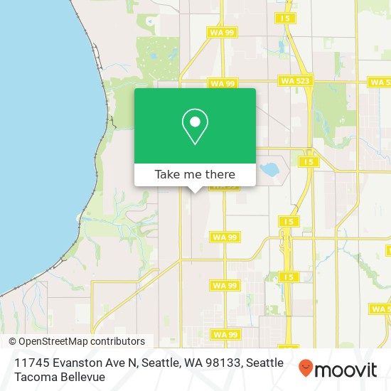 Mapa de 11745 Evanston Ave N, Seattle, WA 98133