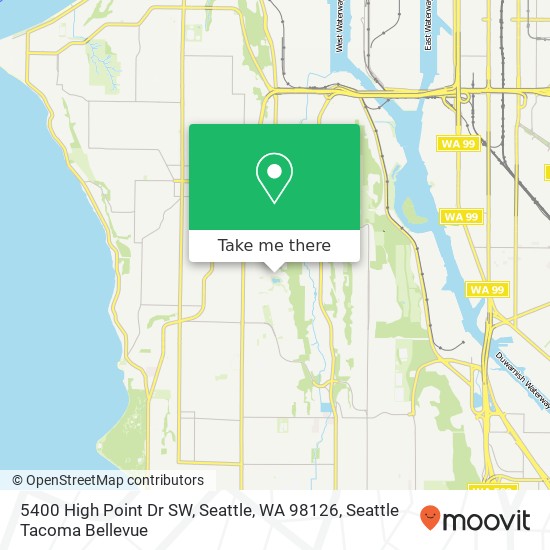 Mapa de 5400 High Point Dr SW, Seattle, WA 98126