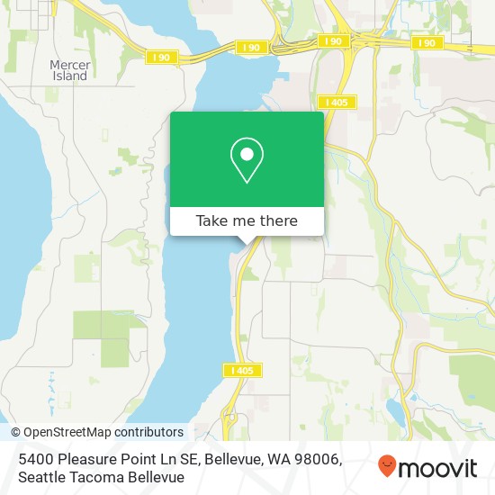 5400 Pleasure Point Ln SE, Bellevue, WA 98006 map