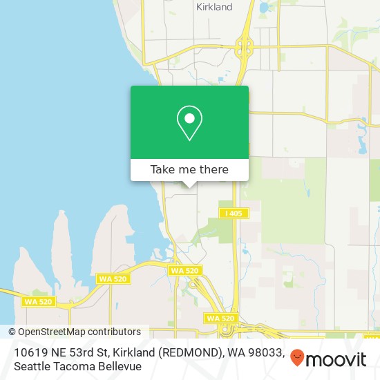 Mapa de 10619 NE 53rd St, Kirkland (REDMOND), WA 98033