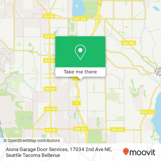 Mapa de Aiona Garage Door Services, 17034 2nd Ave NE