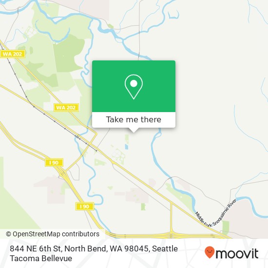 Mapa de 844 NE 6th St, North Bend, WA 98045