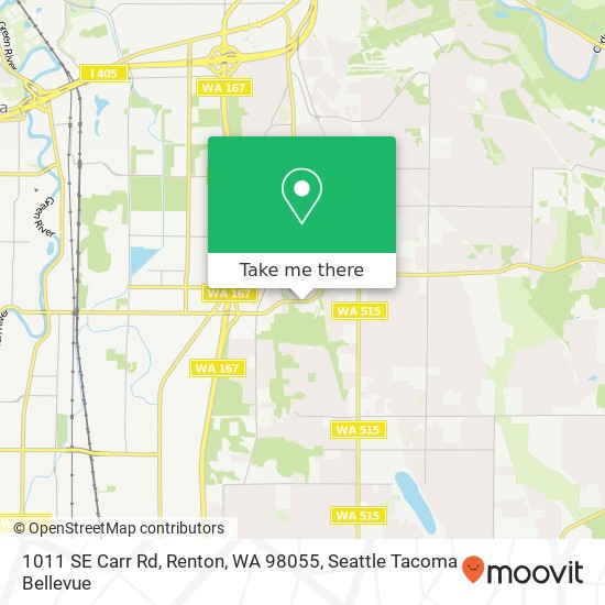 Mapa de 1011 SE Carr Rd, Renton, WA 98055