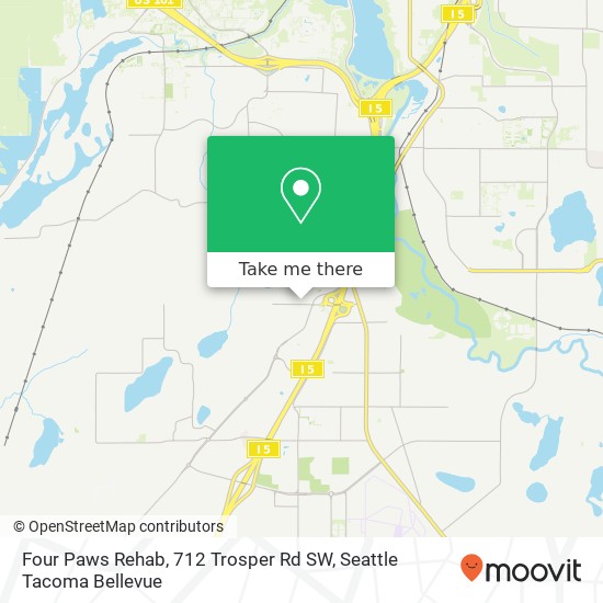 Mapa de Four Paws Rehab, 712 Trosper Rd SW