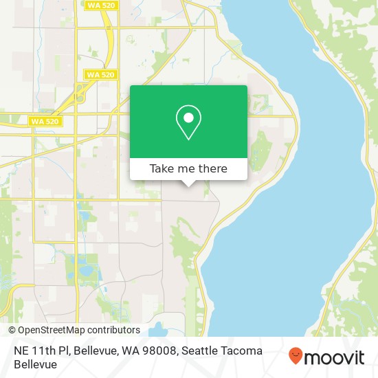 Mapa de NE 11th Pl, Bellevue, WA 98008