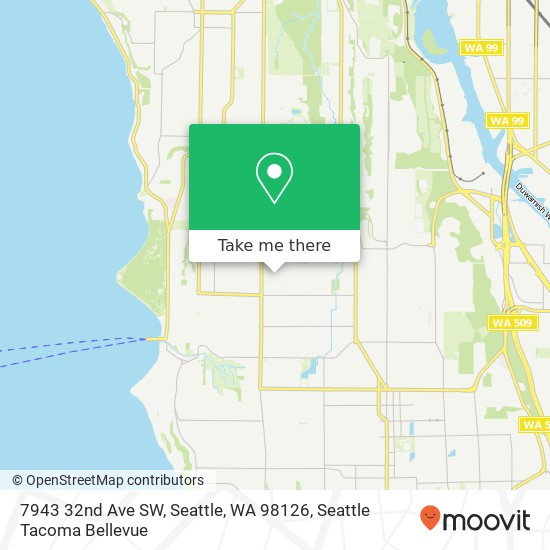 Mapa de 7943 32nd Ave SW, Seattle, WA 98126