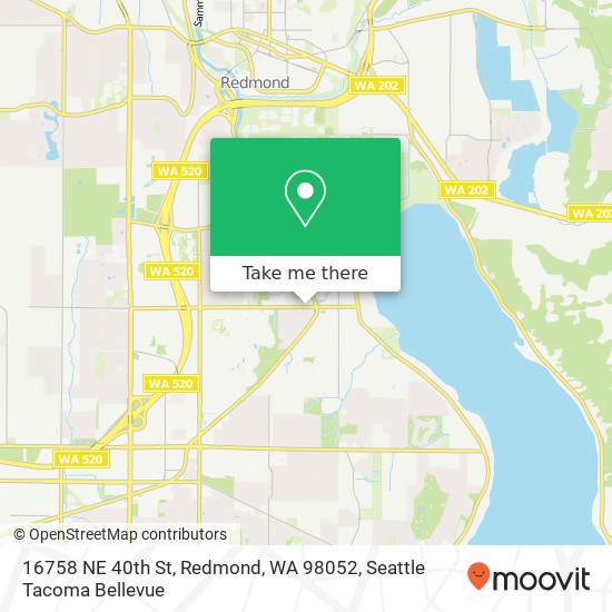 Mapa de 16758 NE 40th St, Redmond, WA 98052