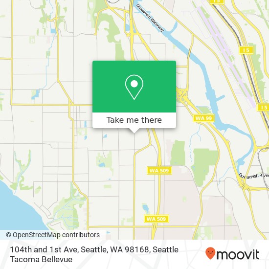 Mapa de 104th and 1st Ave, Seattle, WA 98168