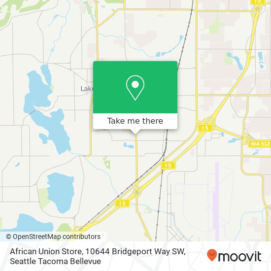 Mapa de African Union Store, 10644 Bridgeport Way SW