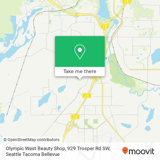 Mapa de Olympic West Beauty Shop, 929 Trosper Rd SW