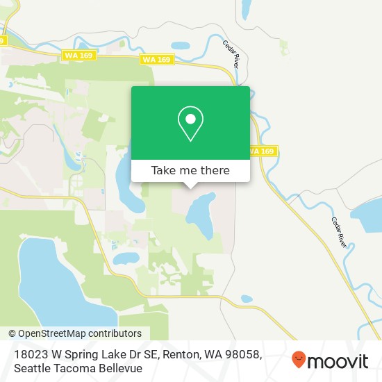 Mapa de 18023 W Spring Lake Dr SE, Renton, WA 98058