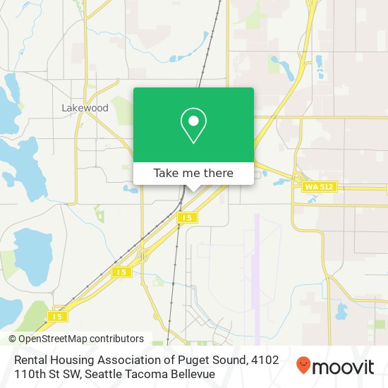 Rental Housing Association of Puget Sound, 4102 110th St SW map