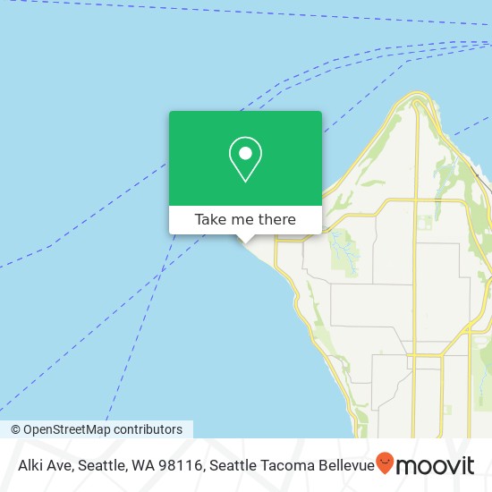 Mapa de Alki Ave, Seattle, WA 98116