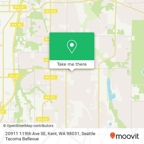 Mapa de 20911 119th Ave SE, Kent, WA 98031