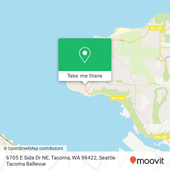 Mapa de 6705 E Side Dr NE, Tacoma, WA 98422
