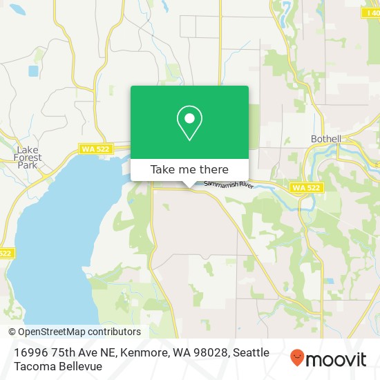 Mapa de 16996 75th Ave NE, Kenmore, WA 98028