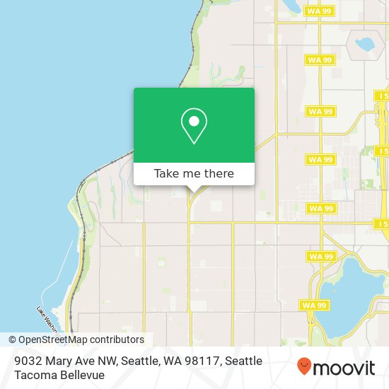 Mapa de 9032 Mary Ave NW, Seattle, WA 98117