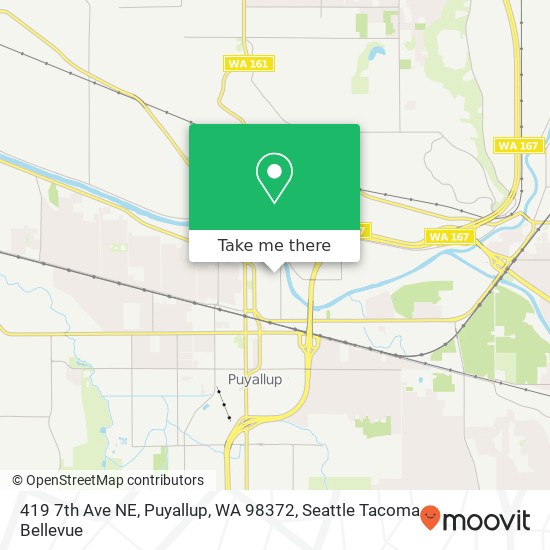 Mapa de 419 7th Ave NE, Puyallup, WA 98372