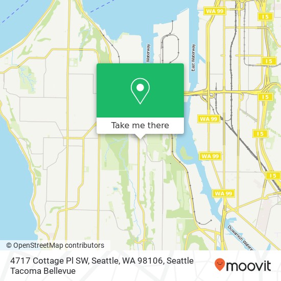 Mapa de 4717 Cottage Pl SW, Seattle, WA 98106