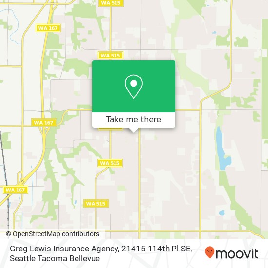 Mapa de Greg Lewis Insurance Agency, 21415 114th Pl SE