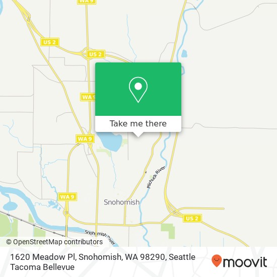 Mapa de 1620 Meadow Pl, Snohomish, WA 98290