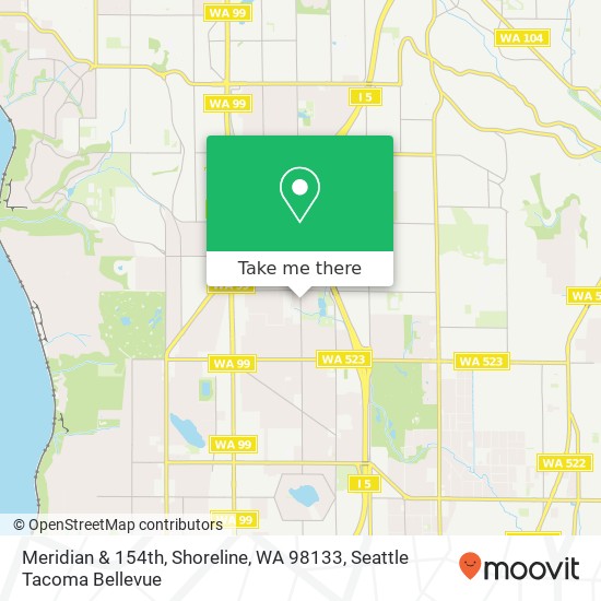 Mapa de Meridian & 154th, Shoreline, WA 98133