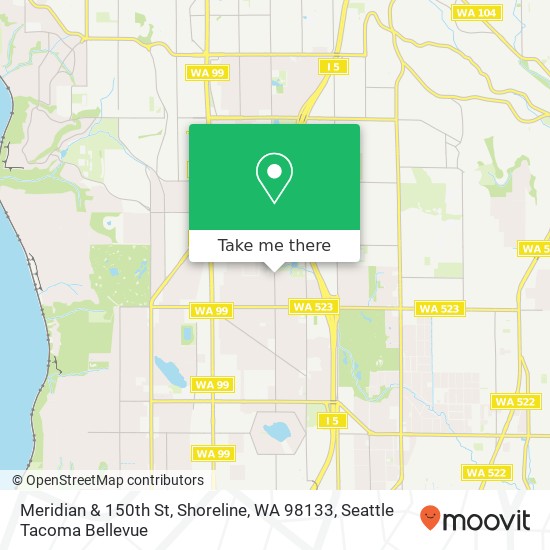 Mapa de Meridian & 150th St, Shoreline, WA 98133